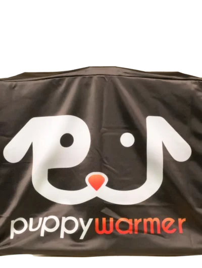 18x24 incubator dust cover showing Puppywarmer logo